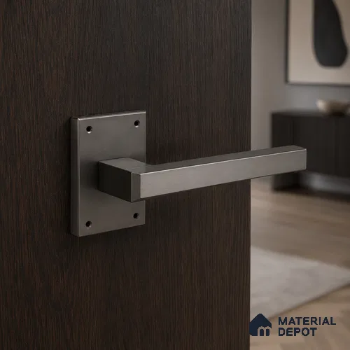 Ottr Stainless Steel Mortise Handle HA 00326 J PVD Gold Black Finish Plate Mount | 2 Years Warranty