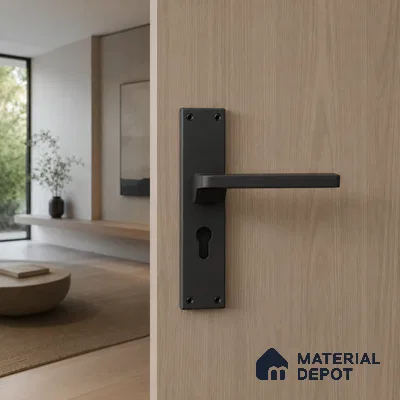 Ottr Stainless Steel Mortise Handle HA 00327 D Black Finish Plate Mount | 2 Years Warranty