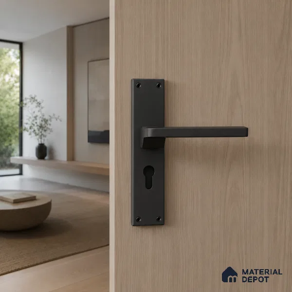 Ottr Stainless Steel Mortise Handle HA 00327 D Black Finish Plate Mount | 2 Years Warranty