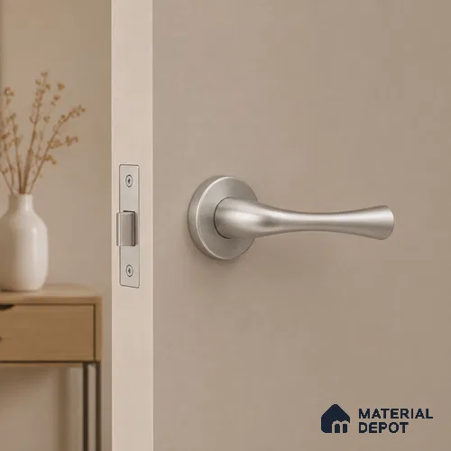 Ottr Brass Mortise Handle HA 00332 B Stainless Steel Matte Finish Rose Mount | 2 Years Warranty