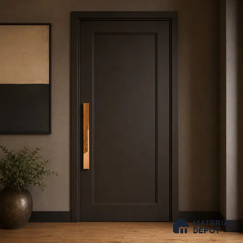 Ottr Aluminium Main Door Handle HA 00263 E PVD Rose Gold Wood Finish - 300mm | 2 Years Warranty