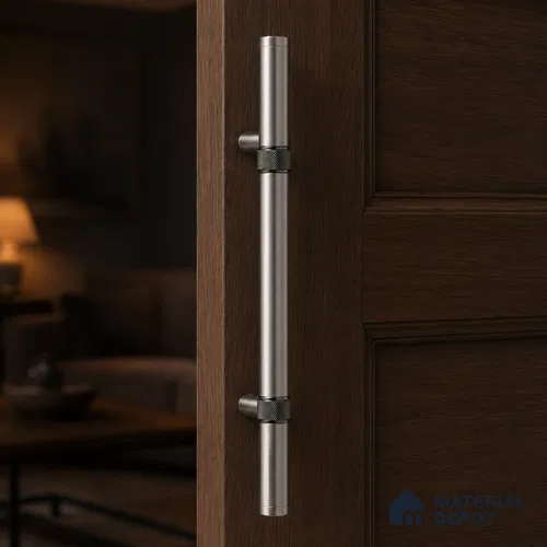 Ottr Stainless Steel Main Door Handle HA 00265 F PVD Gunmetal Black Black Finish - 600mm | 2 Years Warranty