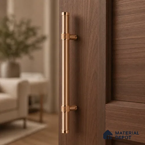 Ottr Stainless Steel Main Door Handle HA 00265 B PVD Rose Gold Dual Tone Finish - 450mm | 2 Years Warranty