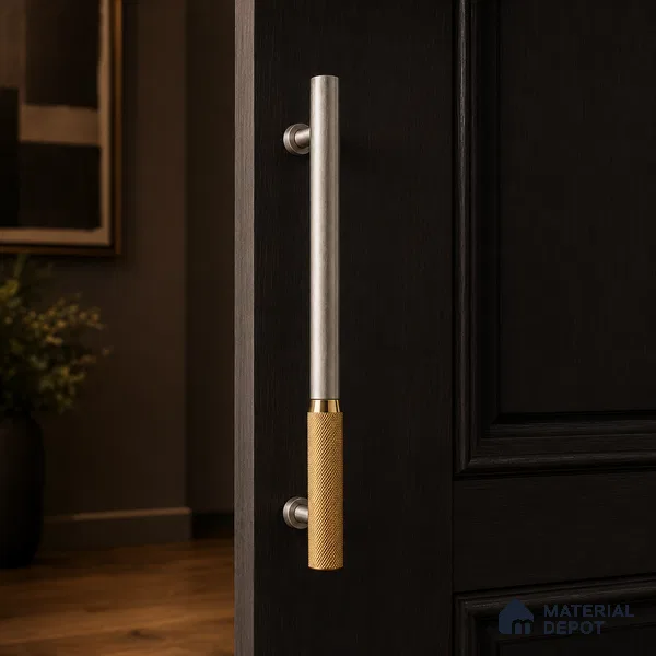 Ottr Aluminium Main Door Handle HA 00267 K Stainless Steel PVD Gold Finish - 300mm | 2 Years Warranty