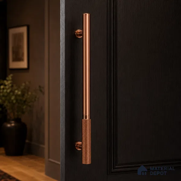 Ottr Aluminium Main Door Handle HA 00267 J Black PVD Rose Gold Finish - 1200mm | 2 Years Warranty