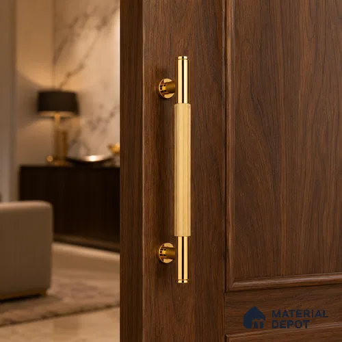 Ottr Aluminium Main Door Handle HA 00268 F PVD Gold Finish - 300mm | 2 Years Warranty