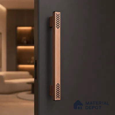 Ottr Aluminium Main Door Handle HA 00269 E PVD Rose Gold Black Finish - 1200mm | 2 Years Warranty