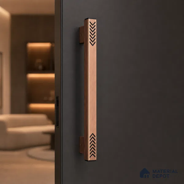 Ottr Aluminium Main Door Handle HA 00269 E PVD Rose Gold Black Finish - 1200mm | 2 Years Warranty
