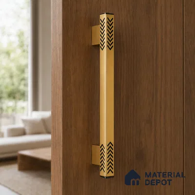 Ottr Aluminium Main Door Handle HA 00269 I PVD Gold Black Finish - 900mm | 2 Years Warranty