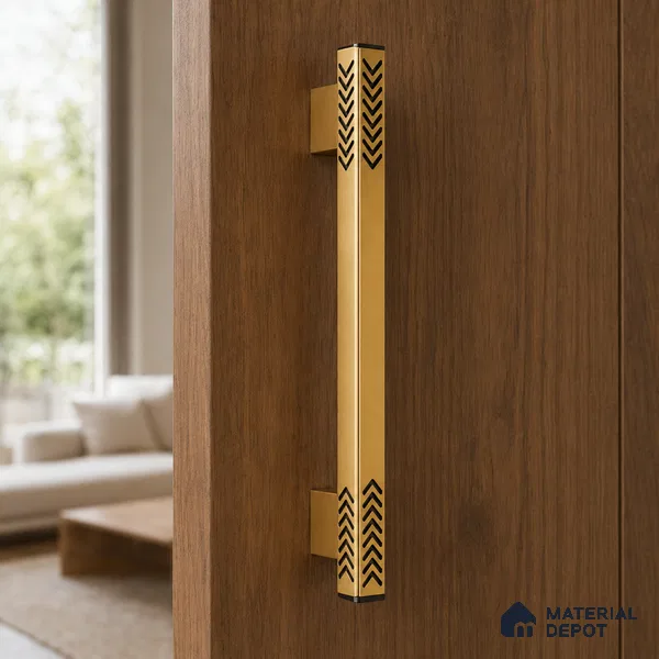 Ottr Aluminium Main Door Handle HA 00269 I PVD Gold Black Finish - 900mm | 2 Years Warranty