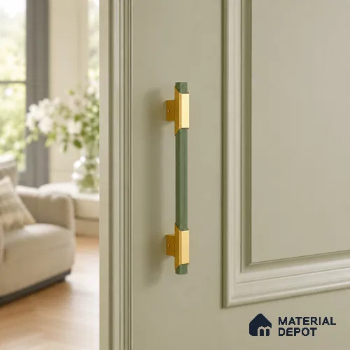 Ottr Aluminium Main Door Handle HA 00271 K Green PVD Gold Finish - 300mm | 2 Years Warranty