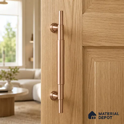 Ottr Aluminium Main Door Handle HA 00276 E Rose Gold Finish - 300mm | 2 Years Warranty