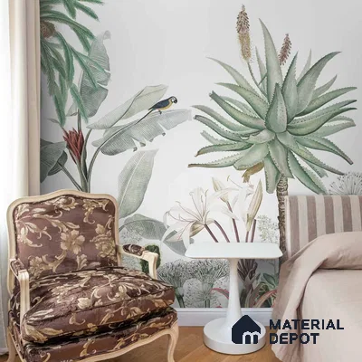 A Story by the Garden Wallpaper,Customised Sukoon Series Handmade Nature Design (Customised Size Wallpaper)