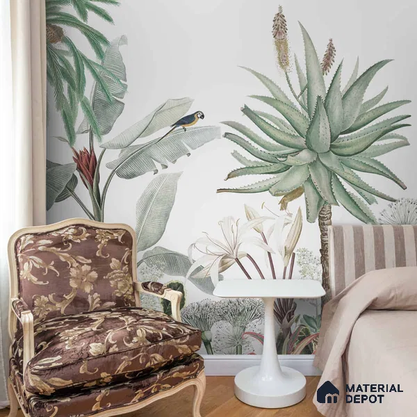 A Story by the Garden Wallpaper,Customised Sukoon Series Handmade Nature Design (Customised Size Wallpaper)