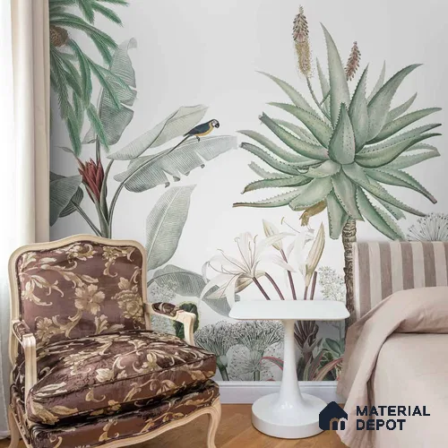H901711 A Story by the Garden Wallpaper,Customised Sukoon Series Sanddtone Nature Design (Customised Size Wallpaper)