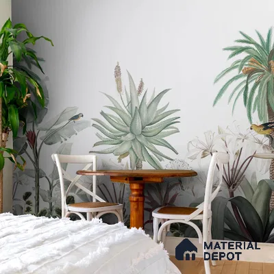 H901711 A Story by the Garden Wallpaper,Customised Sukoon Series Sanddtone Nature Design (Customised Size Wallpaper)