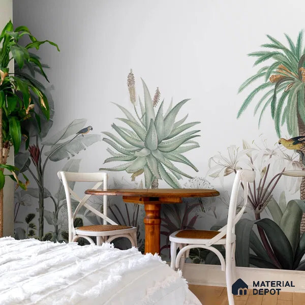 H901711 A Story by the Garden Wallpaper,Customised Sukoon Series Sanddtone Nature Design (Customised Size Wallpaper)