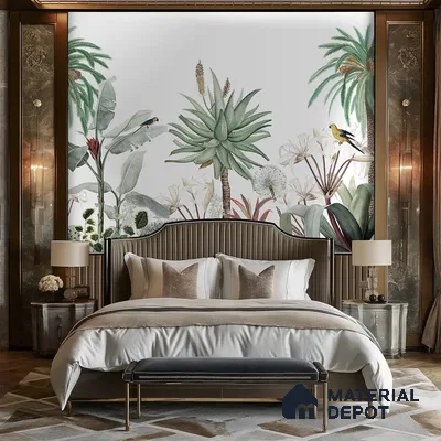 H901711 A Story by the Garden Wallpaper,Customised Sukoon Series Sanddtone Nature Design (Customised Size Wallpaper)