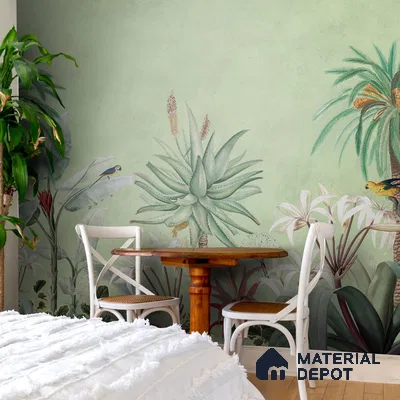 H901711 A Story by the Garden Wallpaper,Customised Sukoon Series Sanddtone Nature Design (Customised Size Wallpaper)
