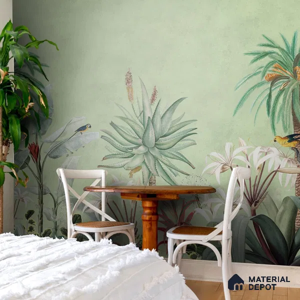 H901711 A Story by the Garden Wallpaper,Customised Sukoon Series Sanddtone Nature Design (Customised Size Wallpaper)