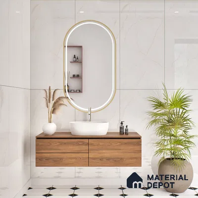 Budget Friendly Marble Floor & Wall Tile Value For Money TL 05605 Beige Abria 4 ft x 2 ft - Vitrified Glossy Finish -9 mm | Suitable for Living Room, Bedroom & Bathroom