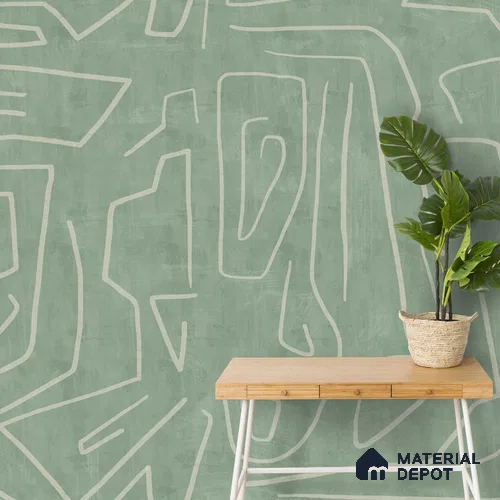 Abstract Design Wallpaper, Green Textured Background, Customised Indrani Series Handmade Abstract Design (Customised Size Wallpaper )
