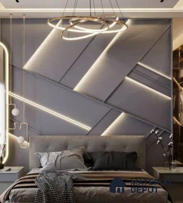 Duco Paintable Abstract Design 8 ft x 4 ft CNC Made HDHMR - 40 mm