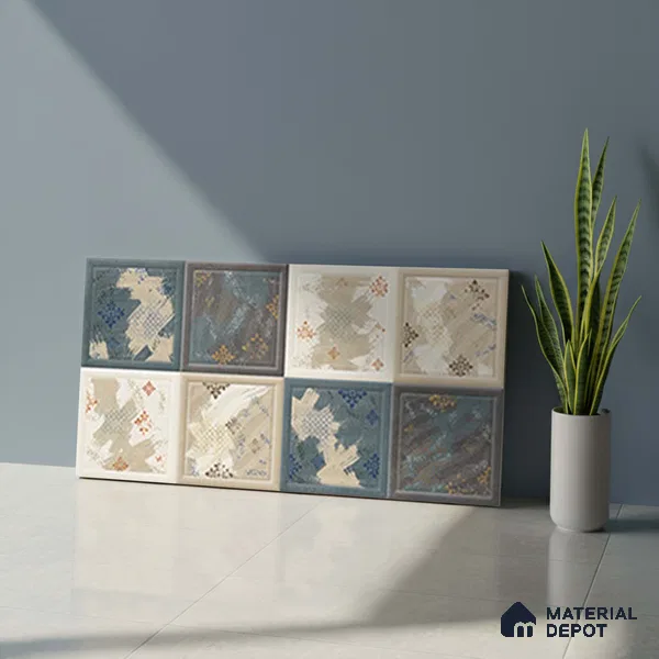 Abstract Wall Tile TL 05290 B Splendore Mersalite Highlighter 2 ft x 1 ft Ceramic Matte Finish - 9 mm | Suitable for Kitchen, Bathroom & Balcony Walls (Sample)