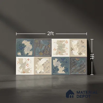 Abstract Wall Tile TL 05290 B Splendore Mersalite Highlighter 2 ft x 1 ft Ceramic Matte Finish - 9 mm | Suitable for Kitchen, Bathroom & Balcony Walls (Sample)