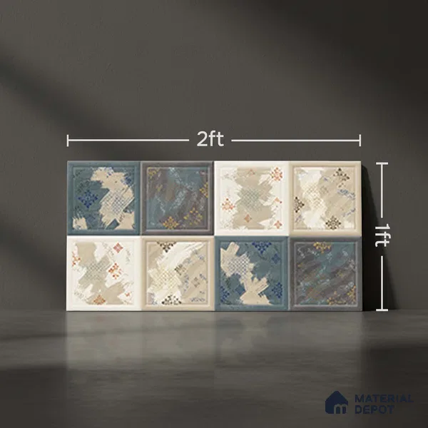 Abstract Wall Tile TL 05290 B Splendore Mersalite Highlighter 2 ft x 1 ft Ceramic Matte Finish - 9 mm | Suitable for Kitchen, Bathroom & Balcony Walls (Sample)