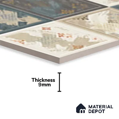 Abstract Wall Tile TL 05290 B Splendore Mersalite Highlighter 2 ft x 1 ft Ceramic Matte Finish - 9 mm | Suitable for Kitchen, Bathroom & Balcony Walls (Sample)