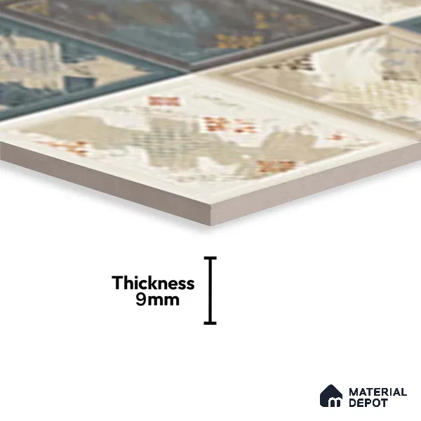 Abstract Wall Tile TL 05290 B Splendore Mersalite Highlighter 2 ft x 1 ft Ceramic Matte Finish - 9 mm | Suitable for Kitchen, Bathroom & Balcony Walls (Sample)