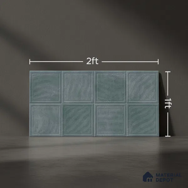 Faux Subway Wall Tile TL 05290 C Splendore Mersalite Dark 2 ft x 1 ft Ceramic Matte Finish - 9 mm | Suitable for Kitchen, Bathroom & Balcony Walls | Please Expect a Slight Variation of Pattern (Sample)