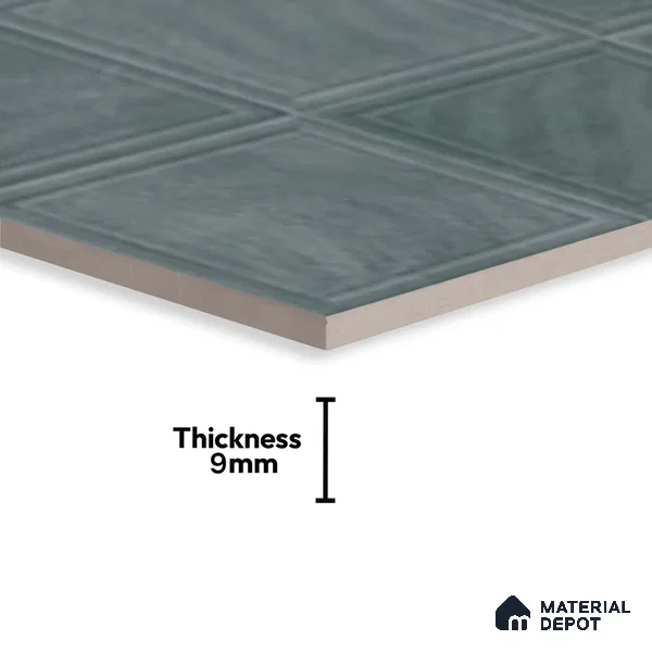 Faux Subway Wall Tile TL 05290 C Splendore Mersalite Dark 2 ft x 1 ft Ceramic Matte Finish - 9 mm | Suitable for Kitchen, Bathroom & Balcony Walls | Please Expect a Slight Variation of Pattern (Sample)