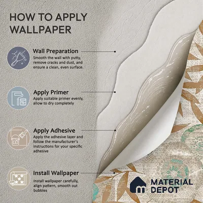 Cream & Gold Leaf Branch Botanical Look Wallpaper Canvas (Customised Size)