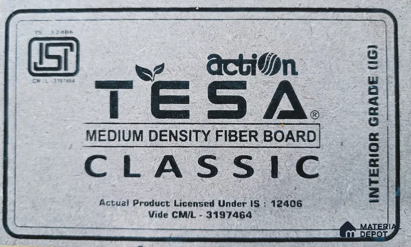Action Tesa 8 ft x 4 ft Plain Interior Grade MDF - 11 mm