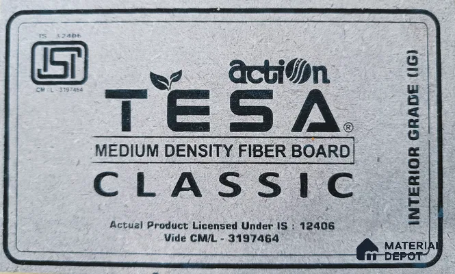Action Tesa 8 ft x 4 ft Plain Interior Grade MDF - 2.1 mm