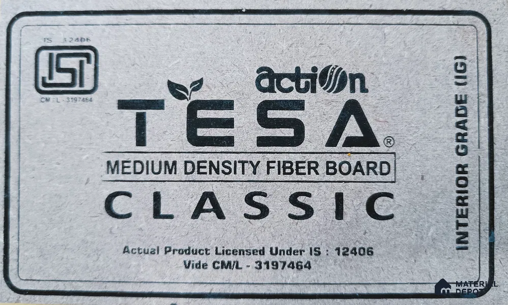 Action Tesa 8 ft x 4 ft Plain Interior Grade MDF - 5.5 mm
