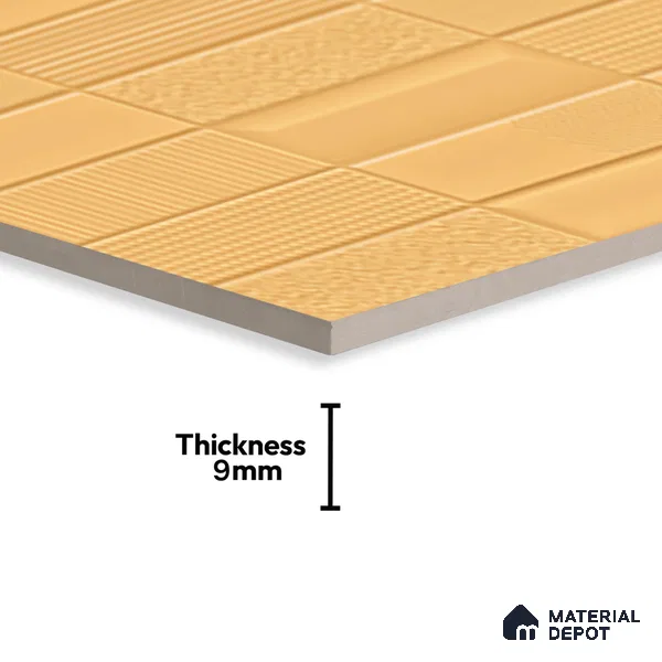 TL 00695 B Aesthetic Arencia Series Pattern 5 Orange Chrome Finish 4 ft x 2 ft Full Body Vitrified Tile - 9 mm (Sample)