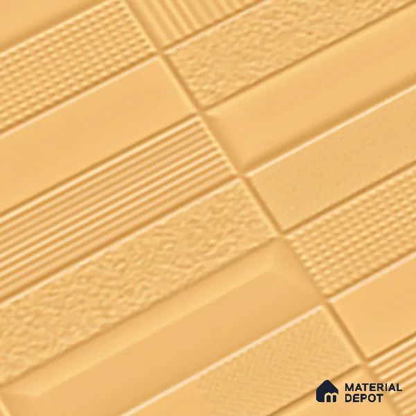 TL 00695 B Aesthetic Arencia Series Pattern 5 Orange Chrome Finish 4 ft x 2 ft Full Body Vitrified Tile - 9 mm (Sample)