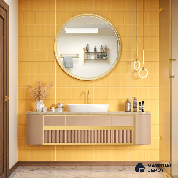 TL 00695 E Aesthetic Arencia Series Pattern 2 Orange Matte Finish 4 ft x 2 ft Full Body Vitrified Tile - 9 mm