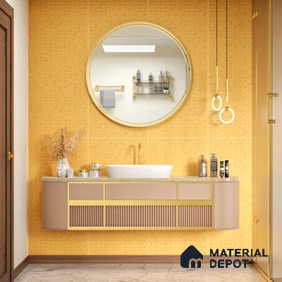TL 00695 F Aesthetic Arencia Series Pattern 3 Orange Matte Finish 4 ft x 2 ft Full Body Vitrified Tile - 9 mm (Sample)