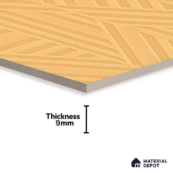 TL 00695 I Aesthetic Arencia Series Pattern 8 Orange Chrome Finish 4 ft x 2 ft Full Body Vitrified Tile - 9 mm (Sample)