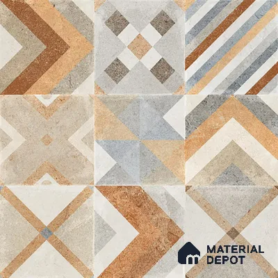 Moroccan Wall & Floor Tile TL 00905 Akota 2 ft x 2 ft Matte Finish Vitrified Tile - 9 mm | Suitable For Kitchen, Accent/Feature Wall, Dining Area | Please Expect a Slight Variation of Pattern | Random Designs