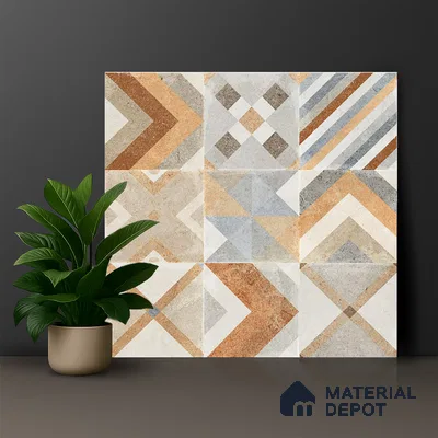 Moroccan Wall & Floor Tile TL 00905 Akota 2 ft x 2 ft Matte Finish Vitrified Tile - 9 mm | Suitable For Kitchen, Accent/Feature Wall, Dining Area | Please Expect a Slight Variation of Pattern | Random Designs