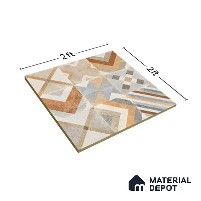 Moroccan Wall & Floor Tile TL 00905 Akota 2 ft x 2 ft Matte Finish Vitrified Tile - 9 mm | Suitable For Kitchen, Accent/Feature Wall, Dining Area | Please Expect a Slight Variation of Pattern | Random Designs