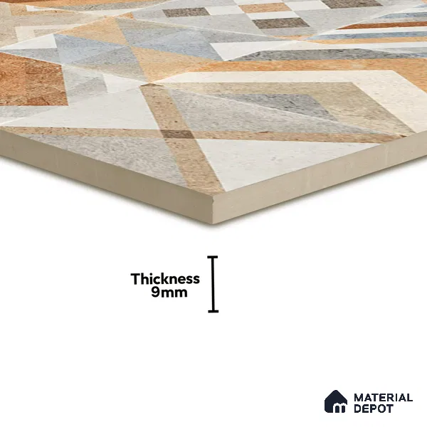 Moroccan Wall & Floor Tile TL 00905 Akota 2 ft x 2 ft Matte Finish Vitrified Tile - 9 mm | Suitable For Kitchen, Accent/Feature Wall, Dining Area | Please Expect a Slight Variation of Pattern | Random Designs