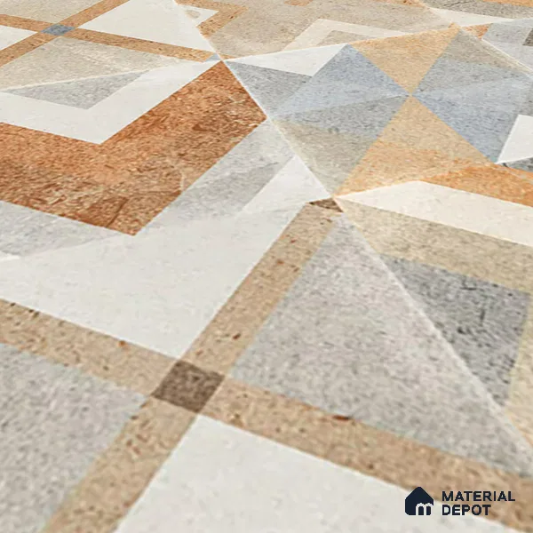 Moroccan Wall & Floor Tile TL 00905 Akota 2 ft x 2 ft Matte Finish Vitrified Tile - 9 mm | Suitable For Kitchen, Accent/Feature Wall, Dining Area | Please Expect a Slight Variation of Pattern | Random Designs