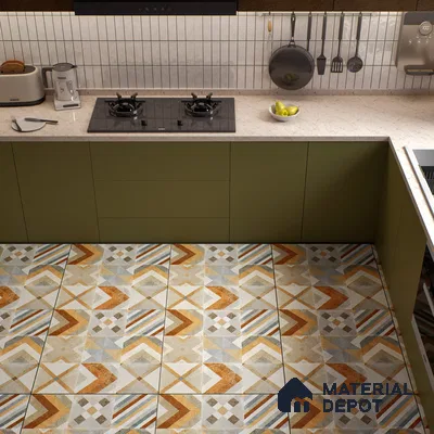 Moroccan Wall & Floor Tile TL 00905 Akota 2 ft x 2 ft Matte Finish Vitrified Tile - 9 mm | Suitable For Kitchen, Accent/Feature Wall, Dining Area | Please Expect a Slight Variation of Pattern | Random Designs