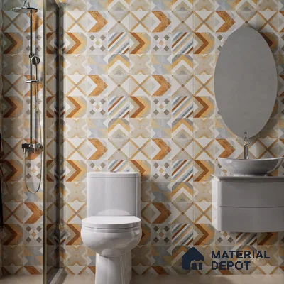 Moroccan Wall & Floor Tile TL 00905 Akota 2 ft x 2 ft Matte Finish Vitrified Tile - 9 mm | Suitable For Kitchen, Accent/Feature Wall, Dining Area | Please Expect a Slight Variation of Pattern | Random Designs